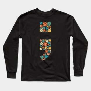 Retro Semicolon Mental Health Dice Set Long Sleeve T-Shirt